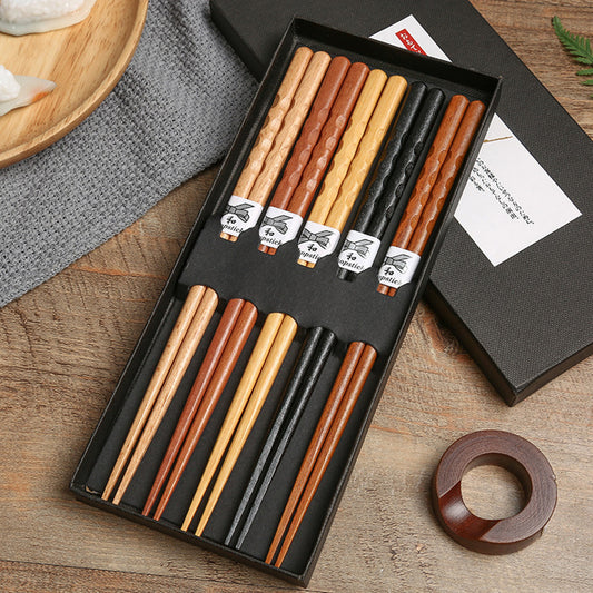 Chopsticks Household Wooden Chopsticks Gift Box Set